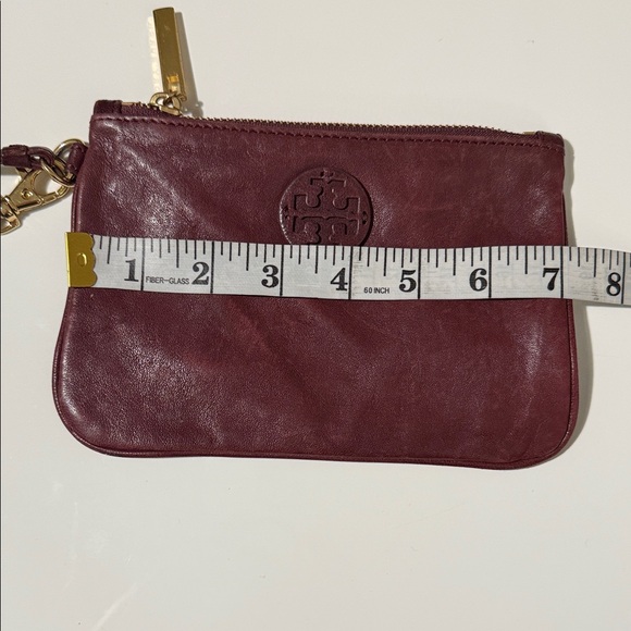 Tory Burch Dark Red Leather Wristlet - Picture 11 of 16